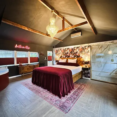 Wellness Tuin - Boudoir - Ultieme Partner Beleving Met Jacuzzi En Openhaard En Prive Sauna In Romantische Stijl Horst