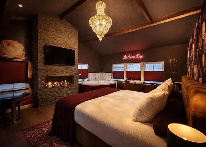 Wellness Tuin - Boudoir - Ultieme Partner Beleving - Indoor Jacuzzi En Openhaard En Prive Sauna - In Romantische Stijl - Gratis Fles Prosecco & Leuke Partner Connect Box ! Horst