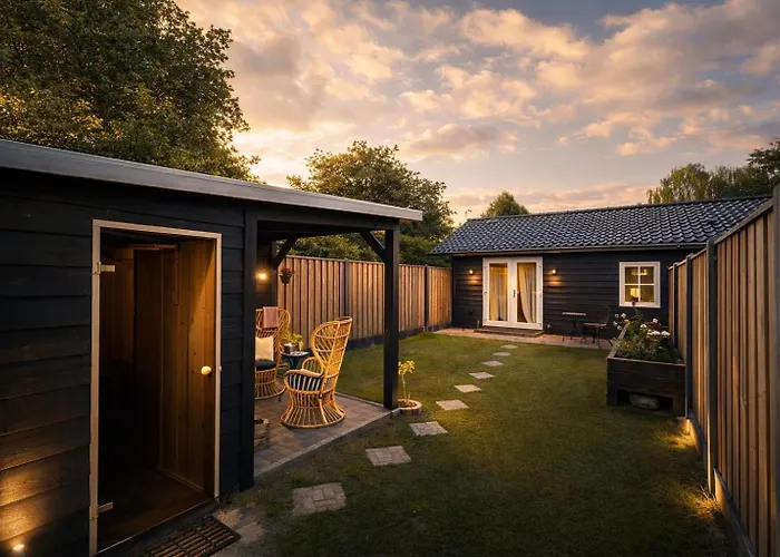 Jaktstuga Wellness Tuin - Boudoir - Ultieme Partner Beleving - Indoor Jacuzzi En Openhaard En Prive Sauna - In Romantische Stijl - Gratis Fles Prosecco & Leuke Partner Connect Box !