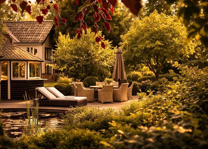 Wellness Tuin - Boudoir - Ultieme Partner Beleving - Indoor Jacuzzi En Openhaard En Prive Sauna - In Romantische Stijl - Gratis Fles Prosecco & Leuke Partner Connect Box ! * Horst